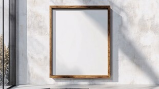 木质画框靠墙展示场景