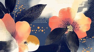 抽象花卉艺术图案设计