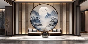 中式客厅的山水装饰艺术