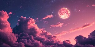 梦幻月夜云端美景