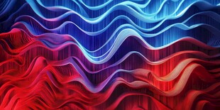 红蓝渐变波浪动感背景图