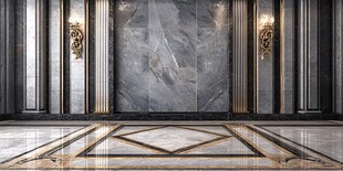 豪华大理石装饰的室内空间