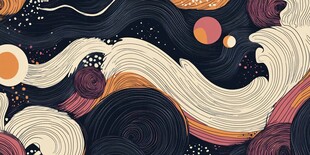 梦幻宇宙波浪抽象艺术图