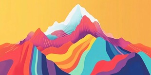绚丽多彩的抽象山峰景观