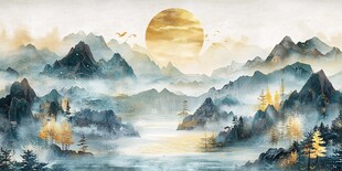 金色山水间 日出映层峦