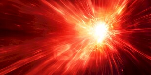 红色炫光放射特效背景图