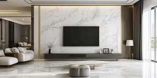 现代简约大理石客厅设计