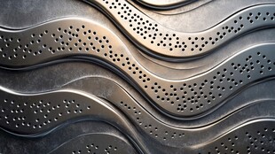 金属波浪穿孔纹理背景