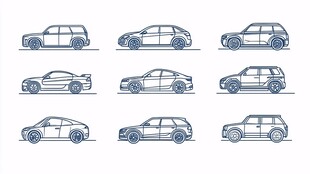 多样汽车轮廓图展示