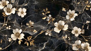 黑金花卉大理石纹理图案