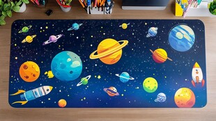 可爱卡通太空主题鼠标垫