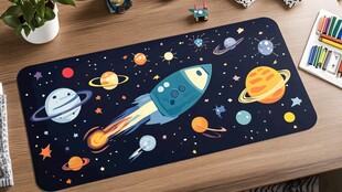 儿童火箭星球主题桌垫