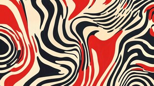 动感红黑白抽象波纹图案