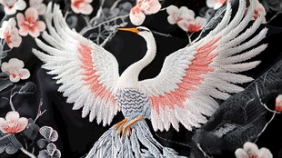 刺绣仙鹤图 尽显东方韵味