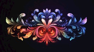 绚丽多彩抽象花卉图案