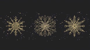 金色雪花装饰图案