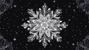 精致雪花图案 暗夜背景装饰