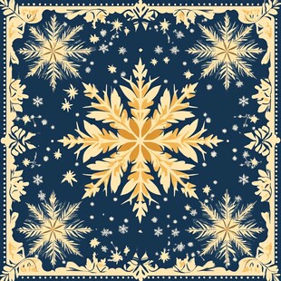金色雪花装饰图案设计