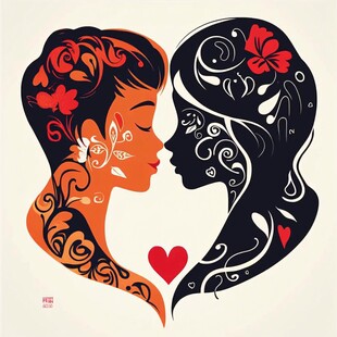 情侣浪漫剪影爱意满满