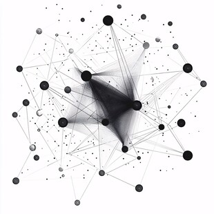 黑白抽象网络结构图形