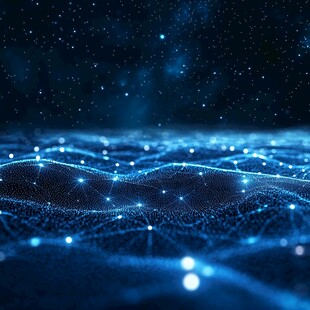 梦幻蓝色科技感星空网络场景