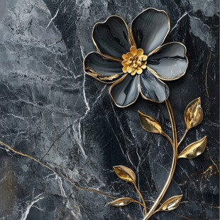 黑金花卉墙饰 尽显奢华