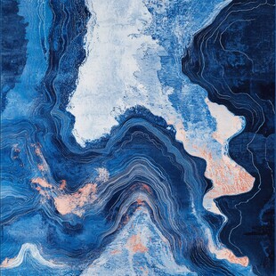 蓝色抽象纹理艺术画作