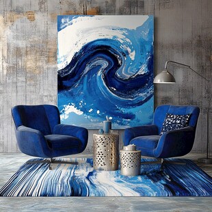 蓝调客厅 艺术与舒适融合