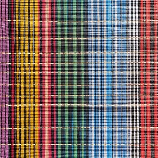 多彩条纹格纹织物纹理