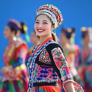 苗族姑娘的绚丽风采