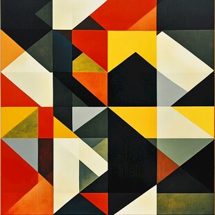 几何色块抽象艺术画作