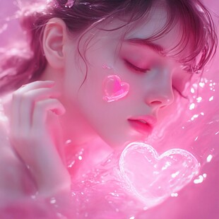 梦幻粉心少女浪漫瞬间
