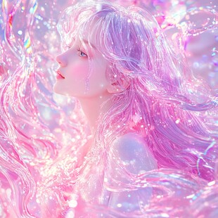 梦幻粉发女孩的奇幻瞬间