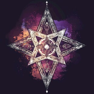 神秘六角星图腾装饰图案
