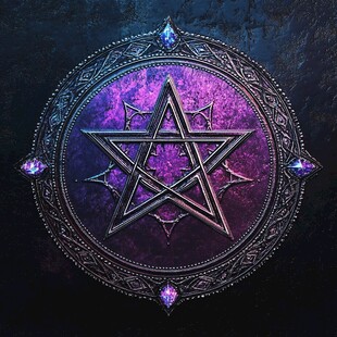 神秘五芒星魔法符文图案