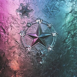 神秘幻彩五角星图案背景