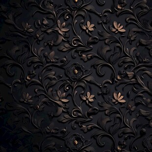 深色复古花卉纹理背景图