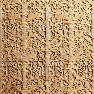 精美木雕花纹图案细节