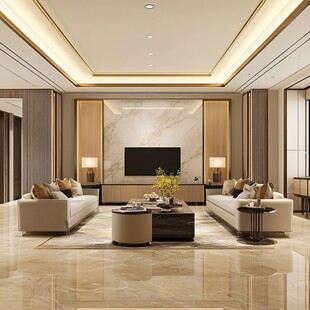 现代轻奢风客厅室内设计