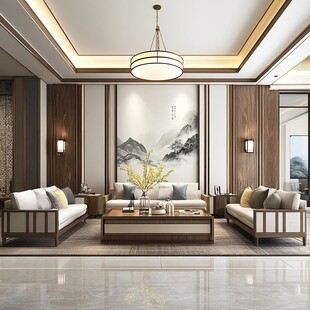 中式典雅客厅室内设计图