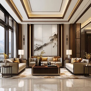 新中式奢华大气客厅空间