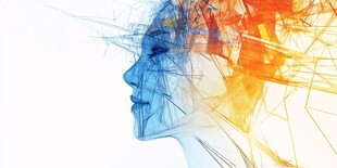 科技感人脑轮廓抽象图像