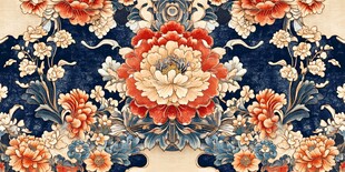 中式古典花卉图案纹饰