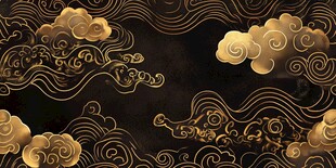 黑金祥云中式传统纹理