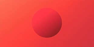 红色渐变背景中的圆球