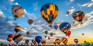 缤纷热气球翱翔梦幻天空