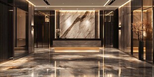 奢华大理石装饰的高档大厅