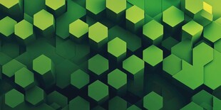 绿色六边形几何立体背景