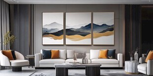 现代简约风客厅艺术挂画