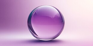 梦幻紫色透明水晶球